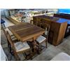 Image 1 : CIRCA 1940S OAK BUFFET WITH DRAW LEAF TABLE AND 4 CHAIRS