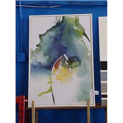 LARGE FRAMED ABSTRACT OIL PAINTING ON CANVAS