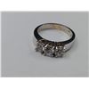 Image 2 : 14K WHITE GOLD COLOURLESS CUBIC ZIRCONIA DRESS RING WITH APPRAISAL OF $675 RV