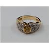 Image 2 : 14KT YELLOW GOLD AND RHODIUM FINISH YELLOW & COLOURLESS CUBIC ZIRCONIUM DRESS RING WITH APPRAISAL