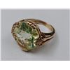 Image 2 : 10KT YELLOW GOLD GREEN & COLOURLESS SYNTHETIC SPINEL DRESS RING WITH APPRAISAL OF $525 RV