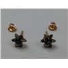 Image 2 : PAIR OF EARRINGS SET WITH BLUE & WHITE GEMS