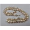 Image 2 : STRAND OF ROUND WHITE JAPANESE AKOYA CULTURED PEARLS WITH 14KT YELLOW GOLD CLASP AND APPRAISAL OF