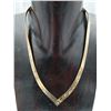 Image 2 : 14KT YELLOW GOLD HEAVY HERRINGBONE LINK CHOKER LENGTH NECKLACE WITH APPRAISAL OF $5,600 RV