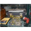 Image 2 : SHELF OF TOOLS INCLUDING STANLEY 26" PRO TOOL BOX, MILWAUKEE HOLE SHOOTER, WRENCH SET AND MORE