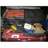 Image 2 : SHELF OF TOOLS INCLUDING RIDGID SHOP VAC, SANDER, PAIR OF TOOL BOXES AND MORE