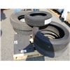 Image 1 : PALLET OF 5 ASSORTED TIRES AND METAL SLAB