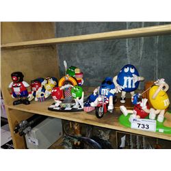 SHELF OF M&M'S FIGURES / TOYS