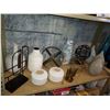 Image 2 : SHELF OF HOME DECOR INCLUDING ASSORTED VASES