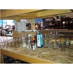 LOT OF ASSORTED LIQUOR GLASSES, SHOT GLASSES, MIXOLOGY SETS, WINE GLASSES AND MORE