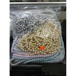 BAG OF COSTUME PEARL NECKLACES/STRINGS