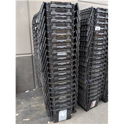 STACK OF 20 ORBIS ATTACHED LID BINS