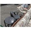 Image 2 : VINTAGE SOFA WITH PAIR OF MATCHING CHAIRS, ROLLING OFFICE CHAIR AND SIDE TABLE