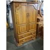 Image 2 : WOOD BEDROOM SUITE INCLUDING DRESSER / VANITY, WARDROBE, HEADBOARD STORAGE AND PAIR OF NIGHTSTANDS
