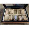 Image 2 : WOOD WATCH DISPLAY BOX WITH PAIR OF BRACELETS