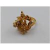 Image 2 : GOLD COLORED RING WITH CZ AND BROWN STONE