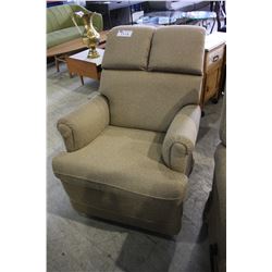 BROWN FABRIC ROCKER RECLINER