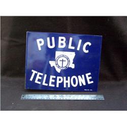 Public Telephone Sign 2 sided Flange Po