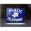 Image 1 : Public Telephone Sign 2 sided Flange Po