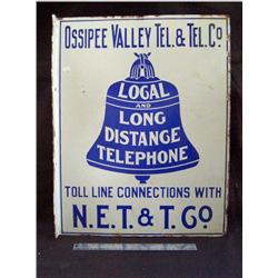 Ossipee Valley Tel Sign 17 x 23 Porcela