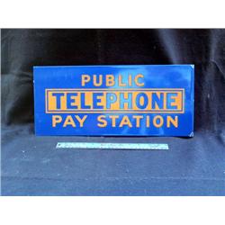 Public Telephone Pay Station Sign 8 x 1