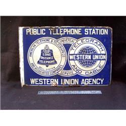 Western Union Agency Sign 12 x 18 Porce