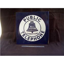 Public Telephone Sign 18 x 18 Porcelain
