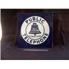 Image 1 : Public Telephone Sign 18 x 18 Porcelain