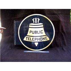 Public Telephone Sign 18 x 20 Porcelain
