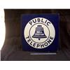Image 1 : Public Telephone Sign Porcelain 18" x 1