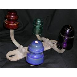 4 Insulators 2 Glass 2 Ceramic Purple-G