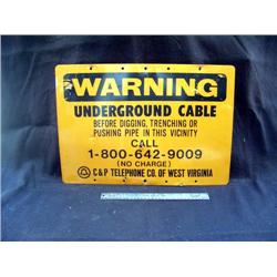 Underground Cable C & P Telco Sign Stee