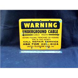 Warning United Telephone Sign Steel 1 s