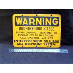 Warning Bell Telephone Sign Alum 1 side