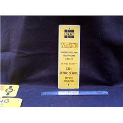 Warning Cable Sign U.T.S. Steel 1 sided