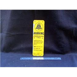 Warning A T & T Sign Alum 1 sided 3 1/2