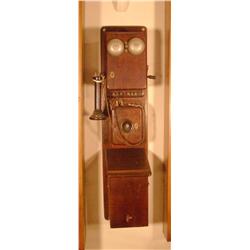 3-Box Wood Wall Telephone Long Pole Rec