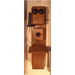 3-Box Wood Wall Telephone Long Pole Rec