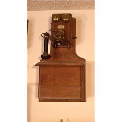 Viaduct Mfg Co. Wood Wall  Telephone Lo
