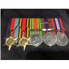 Image 2 : FRAMED WORLD WAR II CANADIAN WAR MEDAL COLLECTION 5 PCE SET