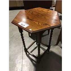 OAK BARLEY TWIST SIDE TABLE