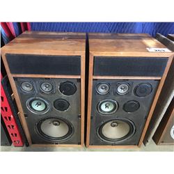 PAIR OF VINTAGE MAGNUM OPUS HOME AUDIO SPEAKERS WITH DUST COVERS