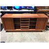 Image 2 : MID CENTURY DANISH MODERN TEAK SIDEBOARD FEATURES TAMBOUR FRONT DOORS (SOME FADING & WEAR PRESENT)