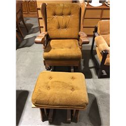 OAK GLIDER ROCKER - WITH MATCHING FOOT STOOL