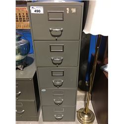 5 DRAWER GREY METAL FILING CABINET