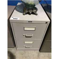 2 DRAWER LIGHT GREY METAL FILING CABINET