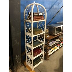 WHITE WICKER 5 TIER SHELF UNIT