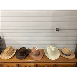 GROUP OF 5 COWBOY HATS