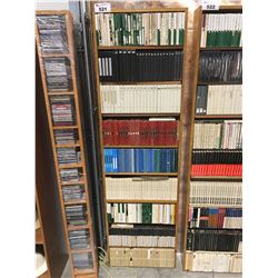 SHELVING UNIT FILLED WITH REEL TO REEL TAPES (WOODEN BOOKSHELF INCLUDED)