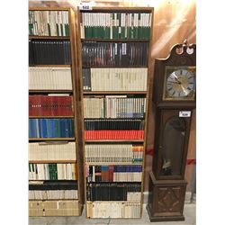 SHELVING UNIT FILLED WITH REEL TO REEL TAPES (WOODEN BOOKSHELF INCLUDED)